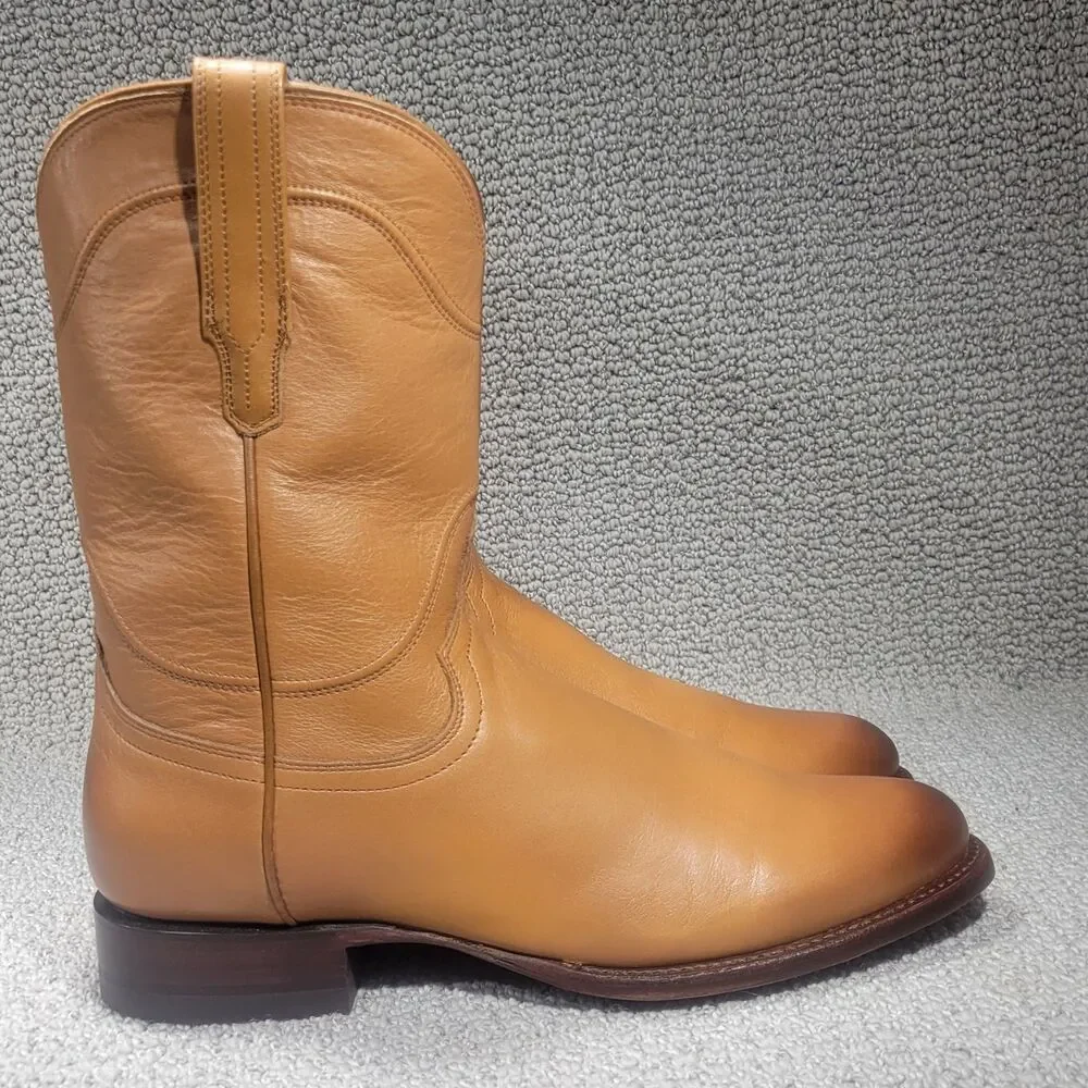 Tecovas The Earl Men’s US Size 11.5D Brown Calfskin Round Toe Roper Boots